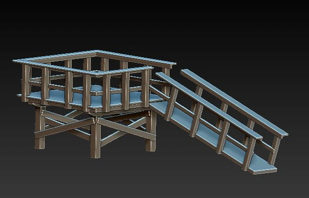 전망대 3D 프린트 모델 .c4d .max .obj .3ds .fbx .stl .blend 