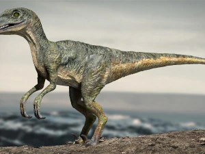 velociraptor animado equipado Modelo 3D