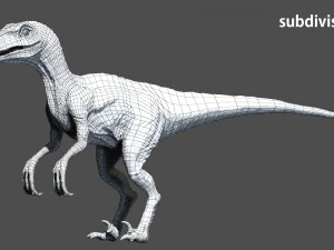 velociraptor animado equipado Modelo 3D