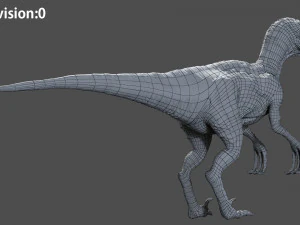 velociraptor animado equipado Modelo 3D
