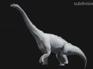 brontosaurus 3d rigged model 3D Model