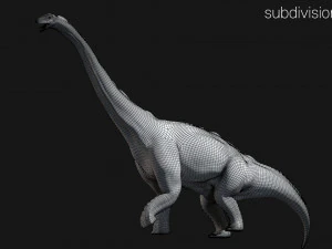 brontosaurus 3d rigged model 3D Model