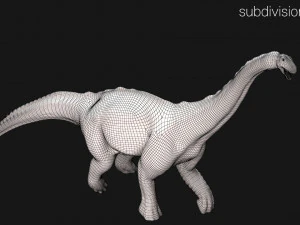 brontosaurus 3d rigged model 3D Model