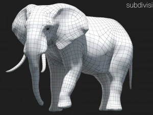 african elephant rigged model 3D Model