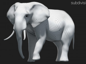 african elephant rigged model 3D 模型