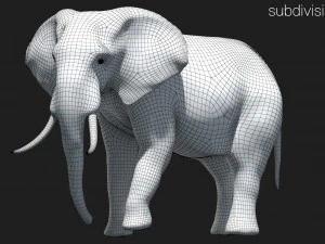 african elephant rigged model 3D Model