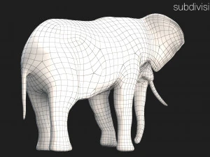 african elephant rigged model 3D Model