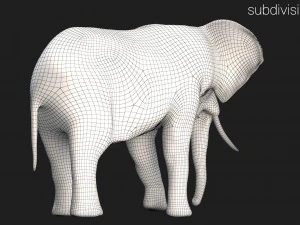 african elephant rigged model 3D Model