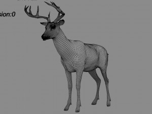 deer fur rigged animated Modèle 3D