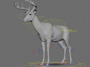 deer fur rigged animated Modèle 3D