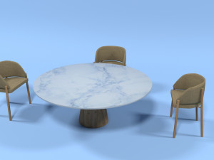 table and chair for living room Model 3D