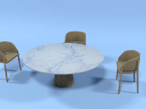 table and chair for living room 3D Model