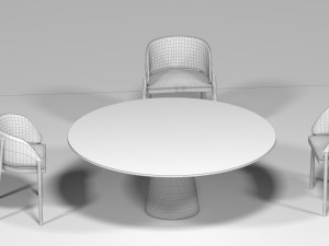 table and chair for living room Model 3D