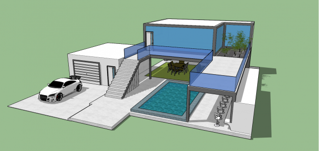 modern house Modelo 3D .c4d .max .obj .3ds .fbx .stl .blend 