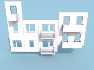 社会主義住宅モジュール式壁パネル 3Dモデル