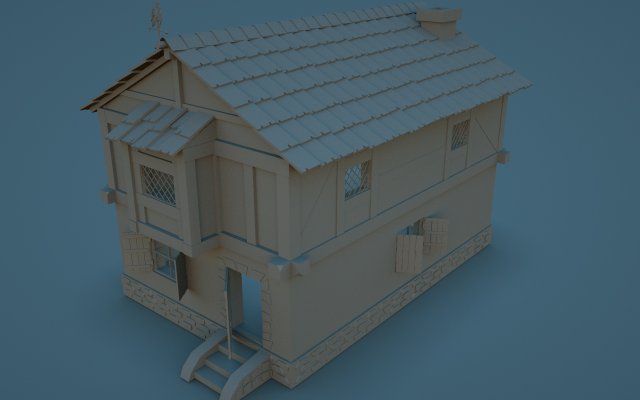 medieval house Modelo 3D .c4d .max .obj .3ds .fbx .stl .blend 