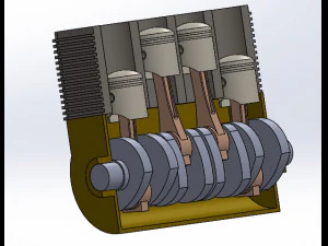 пример простого двигателя 3D Принт Модель