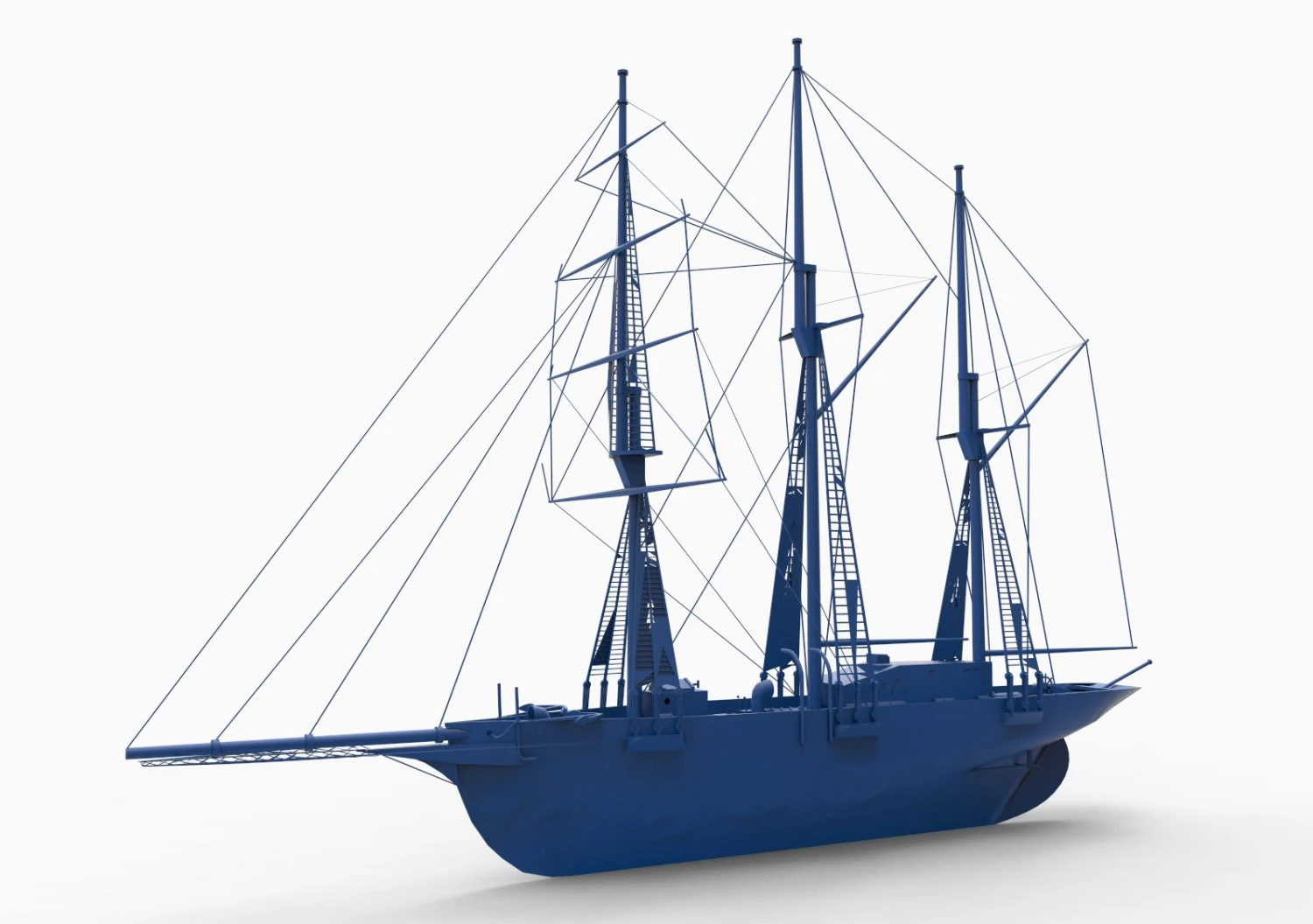 old ship mod2 3D Print Model .c4d .max .obj .3ds .fbx .stl .blend 