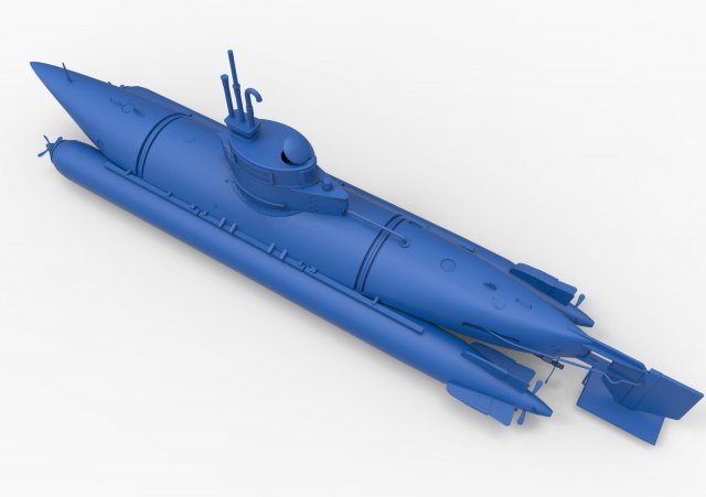 submarine 3D Print Model .c4d .max .obj .3ds .fbx .stl .blend 