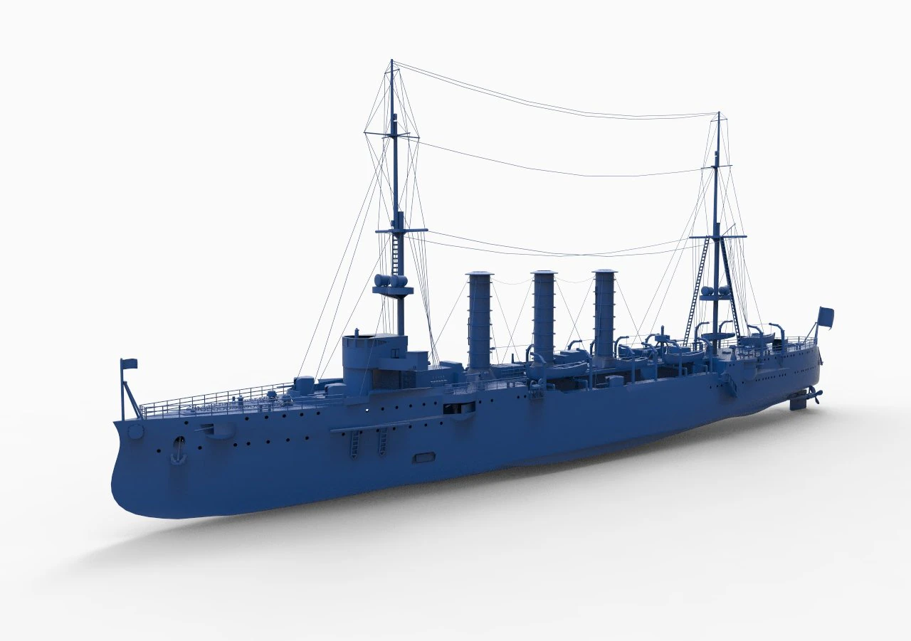 battleship mod1 3D Print Model .c4d .max .obj .3ds .fbx .stl .blend 