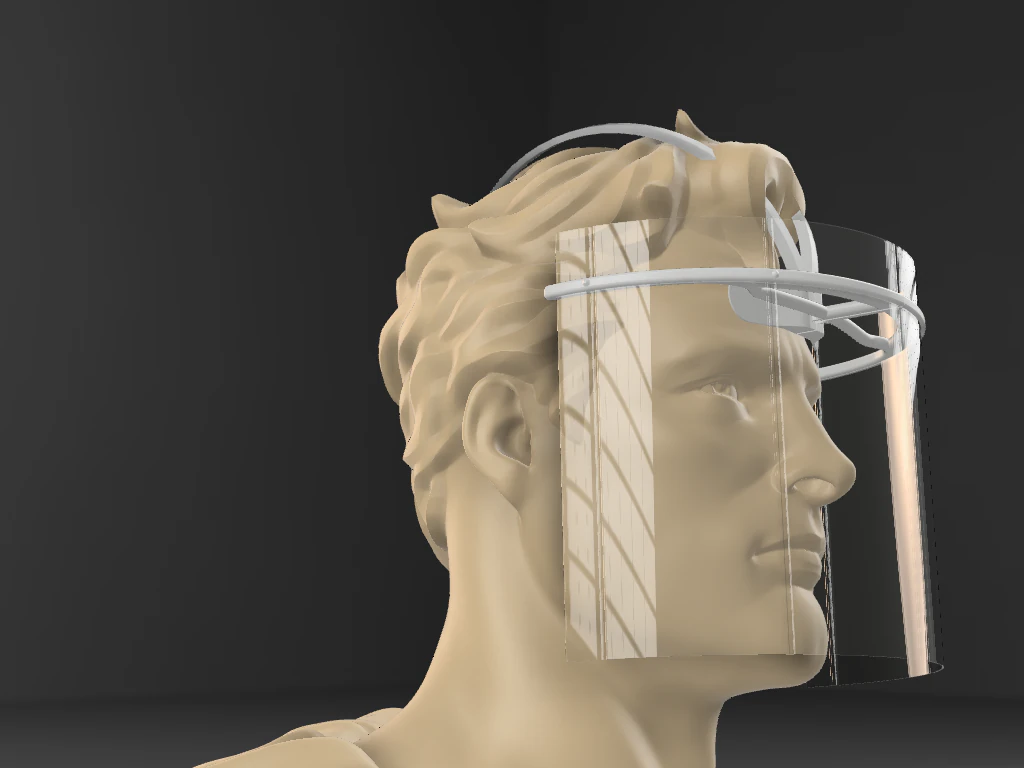 face shield covid-19 3D Print Model .c4d .max .obj .3ds .fbx .stl .blend 