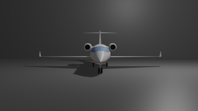 low poly plane business jet 3D Модель .c4d .max .obj .3ds .fbx .stl .blend 