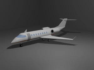 jato executivo de avi&atilde;o low poly Modelo 3D