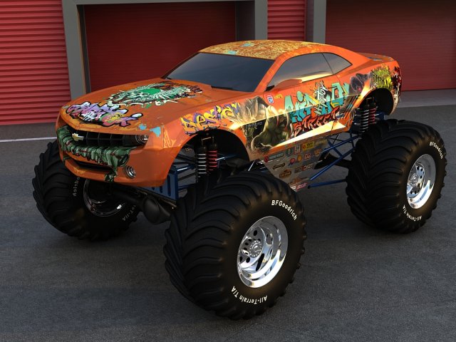 monster car Modelo 3D .c4d .max .obj .3ds .fbx .stl .blend 