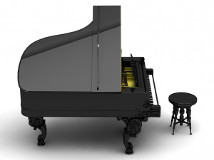 grand piano steinway william e limited 3D Model