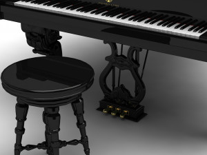 grand piano steinway william e limited 3D Model