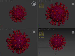 coronavirus sars-cov-2 - violet 3D 모델
