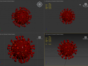 coronavirus sars-cov-2 - red Model 3D