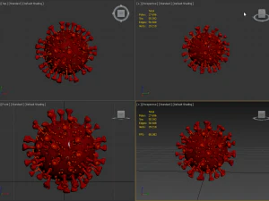 coronavirus sars-cov-2 - red 3D Model