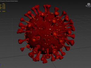 coronavirus sars-cov-2 - red Model 3D