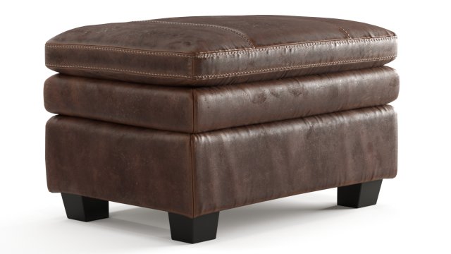 old leather ottoman 3D मॉडल .c4d .max .obj .3ds .fbx .stl .blend 