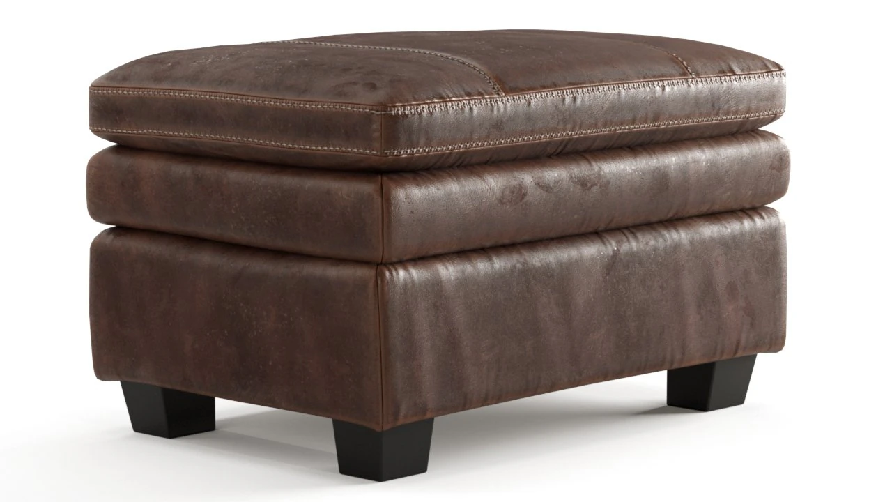 old leather ottoman 3D Model .c4d .max .obj .3ds .fbx .stl .blend