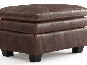 old leather ottoman 3D-Modell