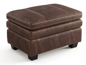 old leather ottoman 3D मॉडल