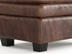 old leather ottoman 3D मॉडल