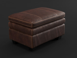 old leather ottoman 3D मॉडल