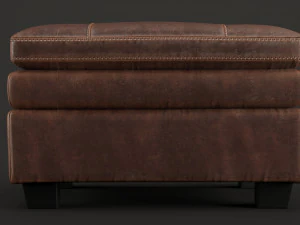 old leather ottoman 3D Model