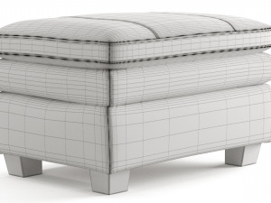 old leather ottoman 3D मॉडल