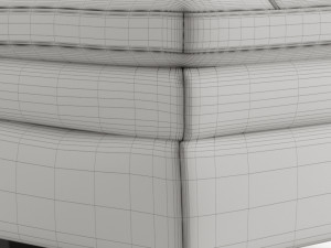old leather ottoman 3D मॉडल