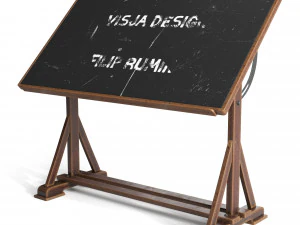 drafting table with black board 3D Model