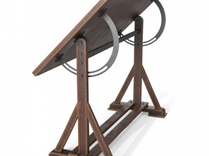 drafting table with black board Modello 3D