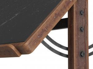 drafting table with black board Modello 3D