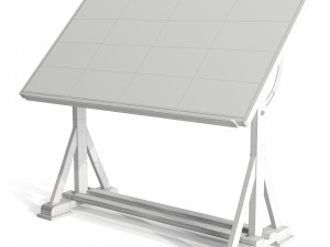 drafting table with black board Modello 3D