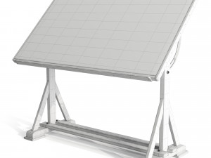 drafting table with black board Modello 3D