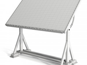 drafting table with black board Modello 3D