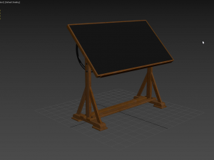 drafting table with black board Modello 3D
